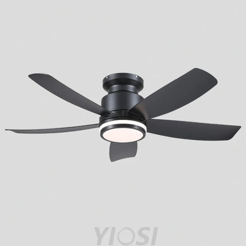 Sleek 41-Inch Recessed Ceiling Fan with Adjustable LED Lighting Black ceiling light