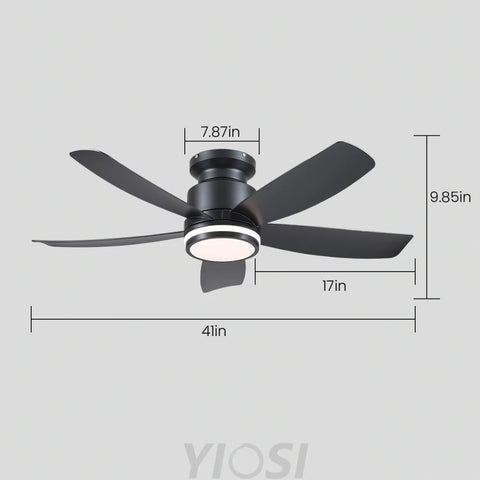 Sleek 41-Inch Recessed Ceiling Fan with Adjustable LED Lighting ceiling light