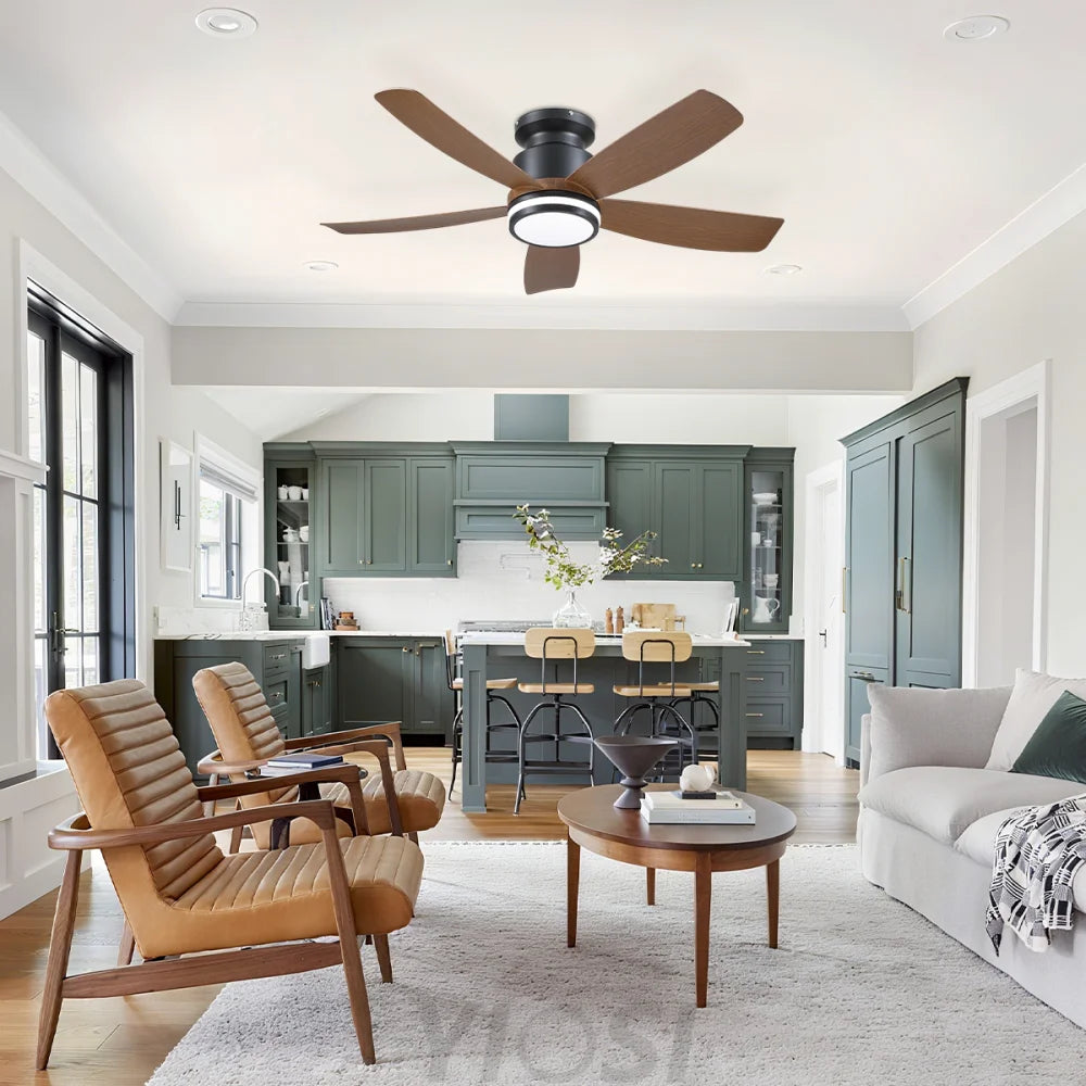 Sleek 41-Inch Recessed Ceiling Fan with Adjustable LED Lighting ceiling light