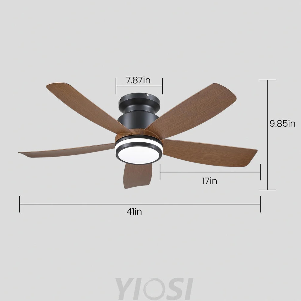 Sleek 41-Inch Recessed Ceiling Fan with Adjustable LED Lighting ceiling light
