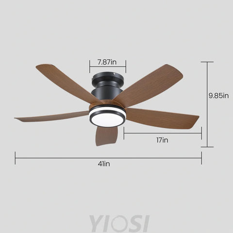 Sleek 41-Inch Recessed Ceiling Fan with Adjustable LED Lighting ceiling light
