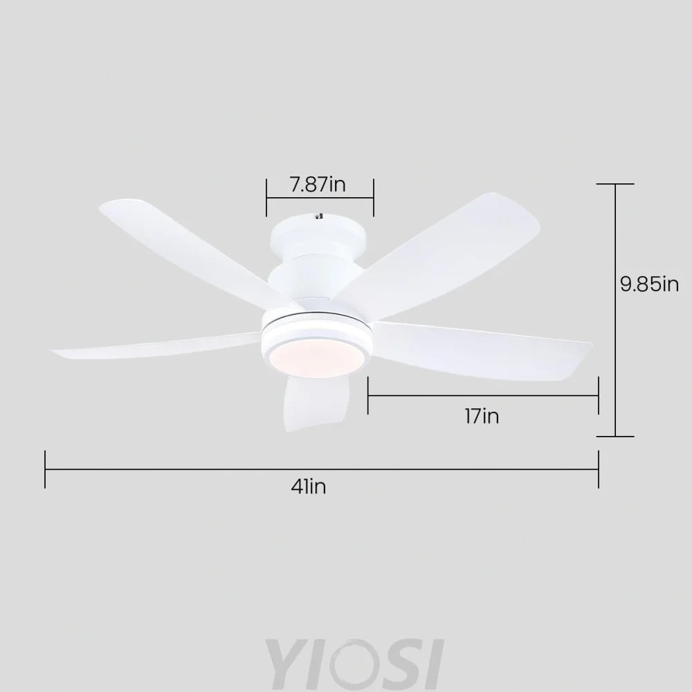 Sleek 41-Inch Recessed Ceiling Fan with Adjustable LED Lighting ceiling light