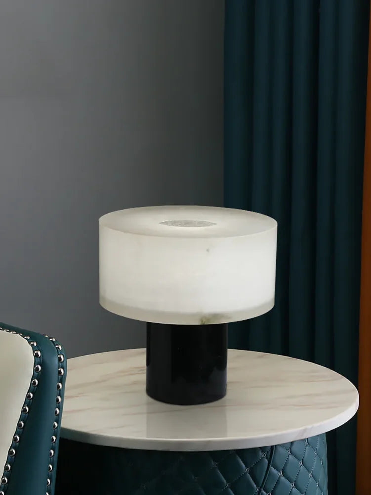 Small Solid Alabaster Table Lamp