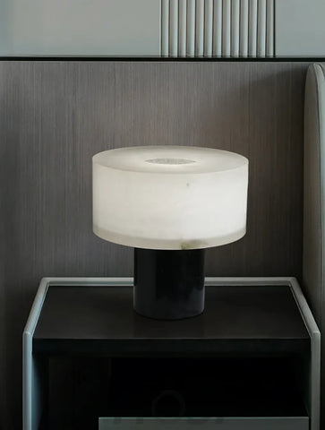 Small Solid Alabaster Table Lamp