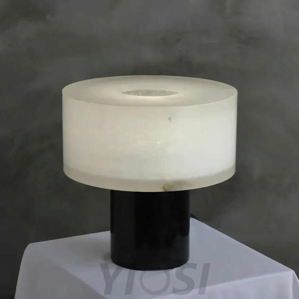 Small Solid Alabaster Table Lamp