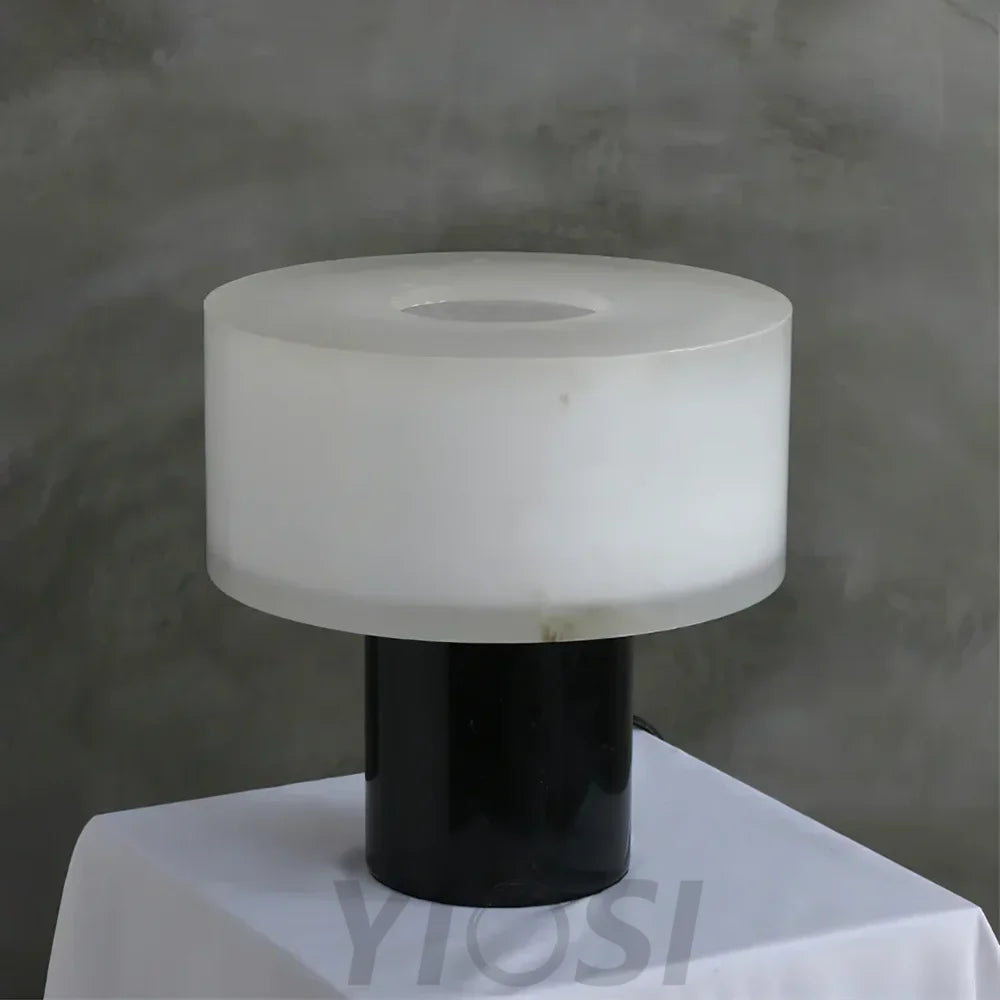 Small Solid Alabaster Table Lamp