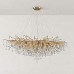 Small Water Drop Branch Oval Pendant 115cm - Gold – lights off