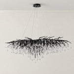 Small Water Drop Branch Oval Pendant 155cm - Black – lights off