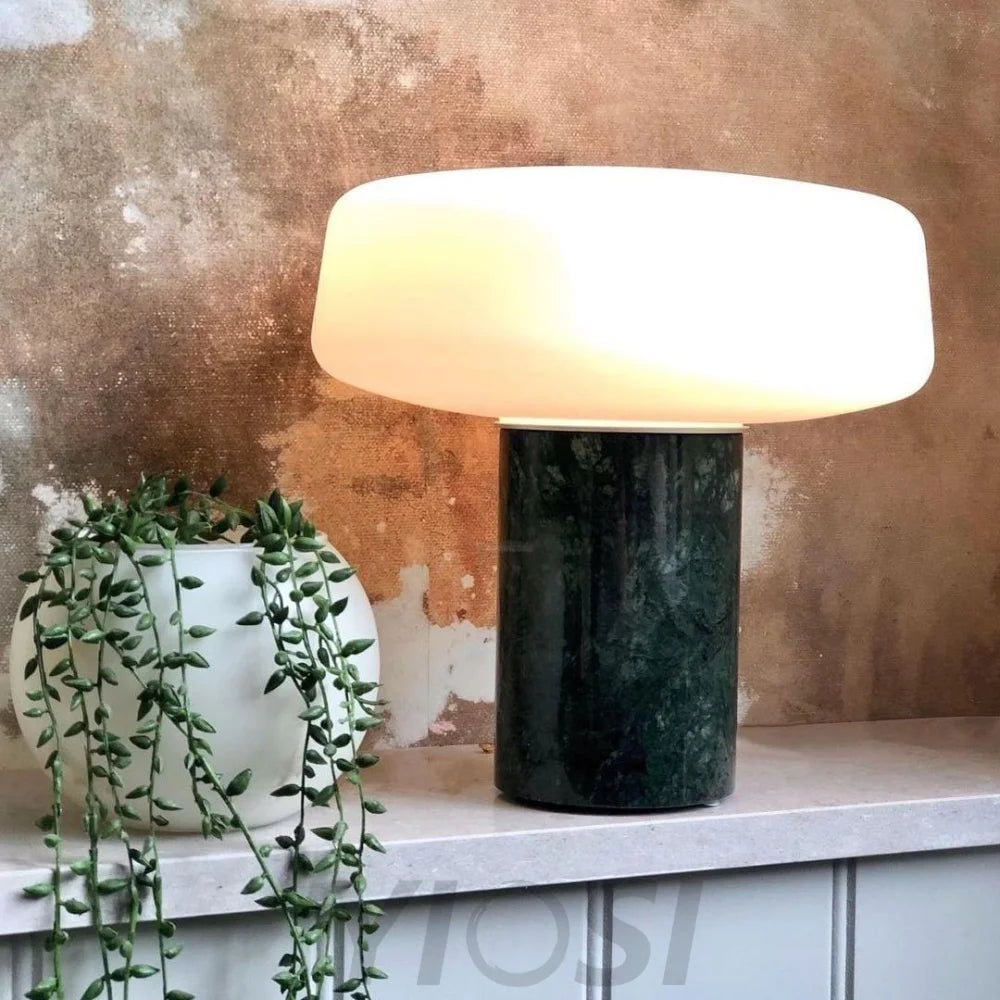 Solid Table Light  ∅ 11.8″ - Alabaster-1-Yiosilamp