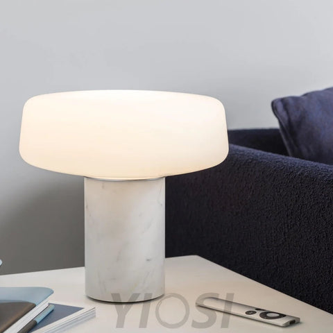 Solid Table Light  ∅ 11.8″ - Alabaster-1-Yiosilamp