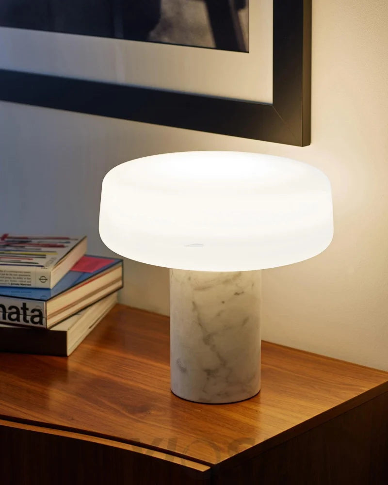 Solid Table Light  ∅ 11.8″ - Alabaster-1-Yiosilamp