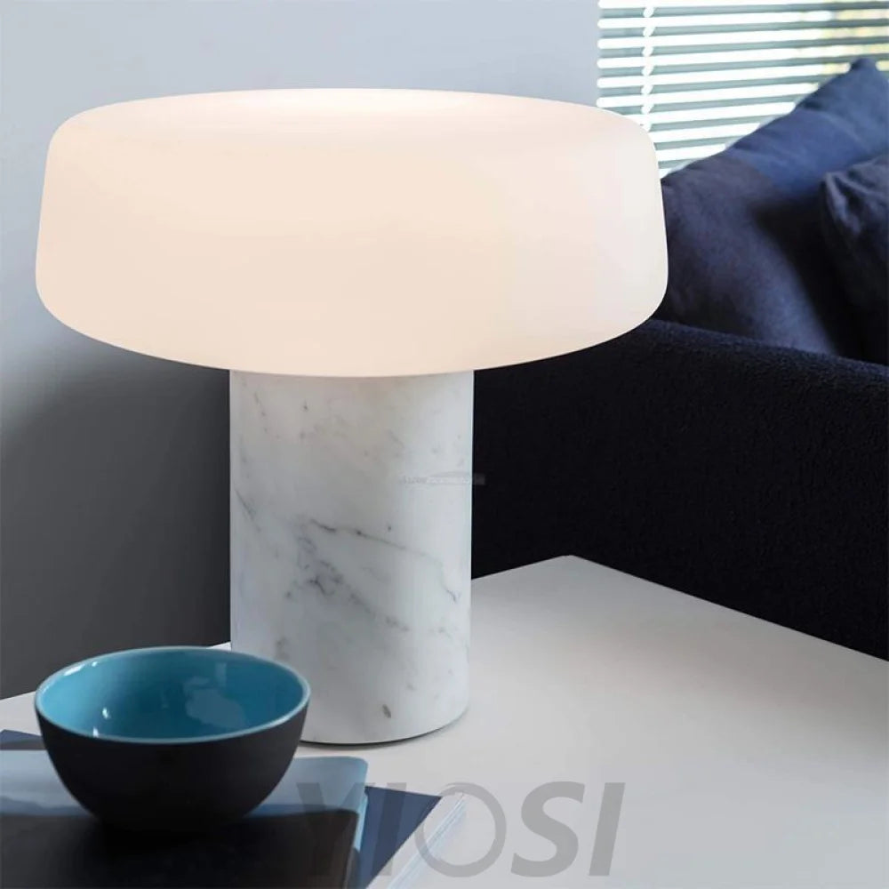 Solid Table Light  ∅ 11.8″ - Alabaster-1-Yiosilamp