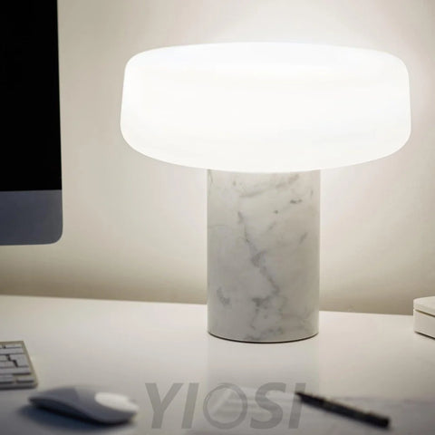 Solid Table Light  ∅ 11.8″ - Alabaster-1-Yiosilamp