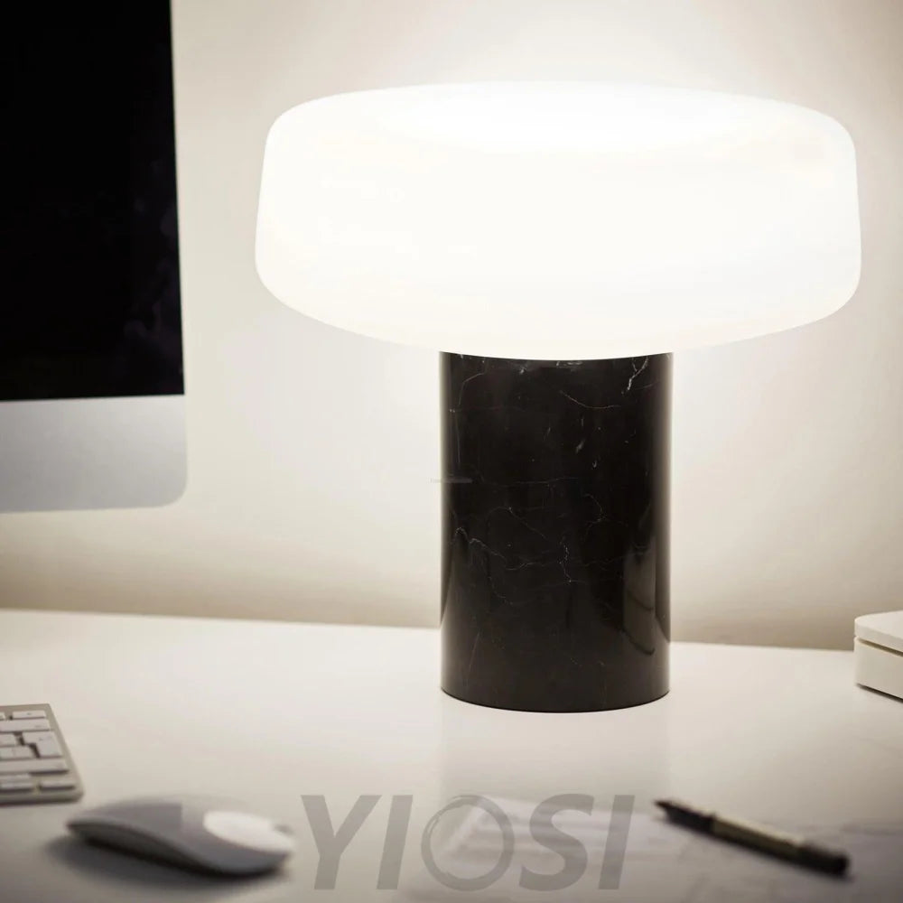 Solid Table Light  ∅ 11.8″ - Alabaster-1-Yiosilamp