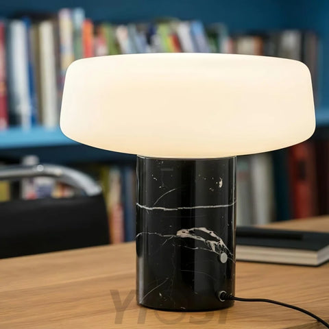 Solid Table Light  ∅ 11.8″ - Alabaster-1-Yiosilamp