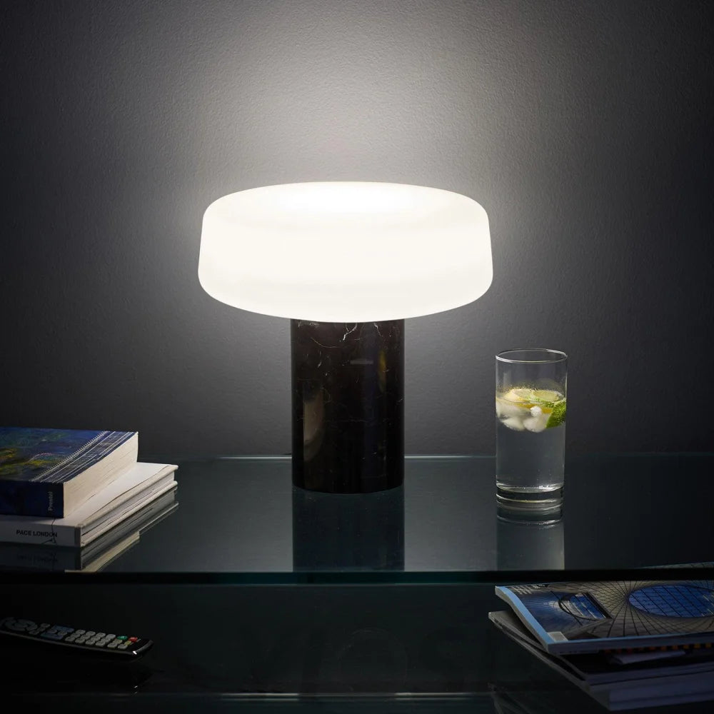 Solid Table Light  ∅ 11.8″ - Alabaster-1-Yiosilamp