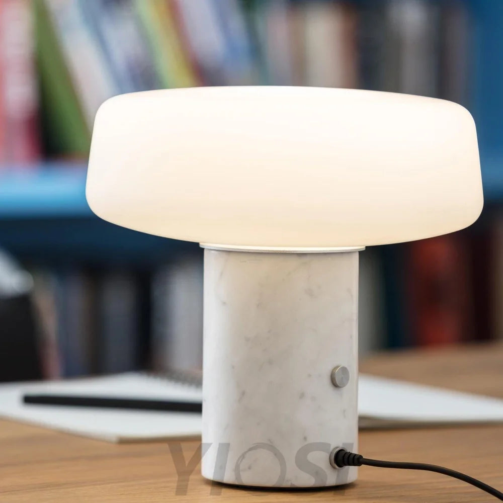 Solid Table Light  ∅ 11.8″ - Alabaster-1-Yiosilamp