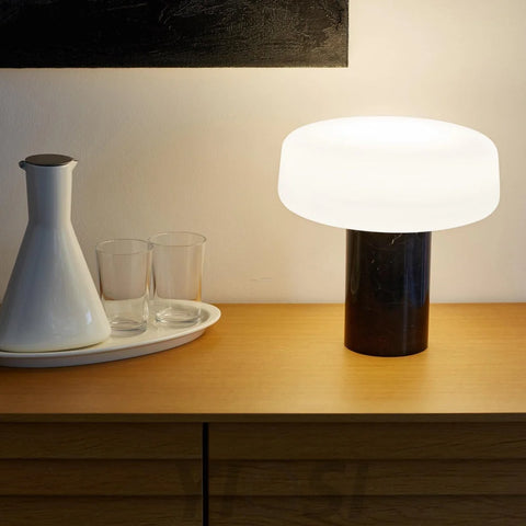 Solid Table Light  ∅ 11.8″ - Alabaster-1-Yiosilamp