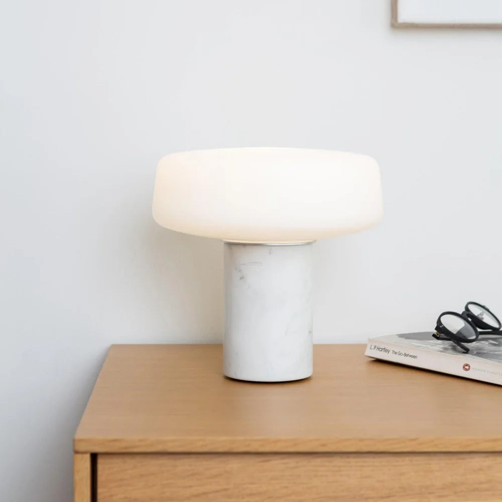 Solid Table Light  ∅ 11.8″ - Alabaster-1-Yiosilamp