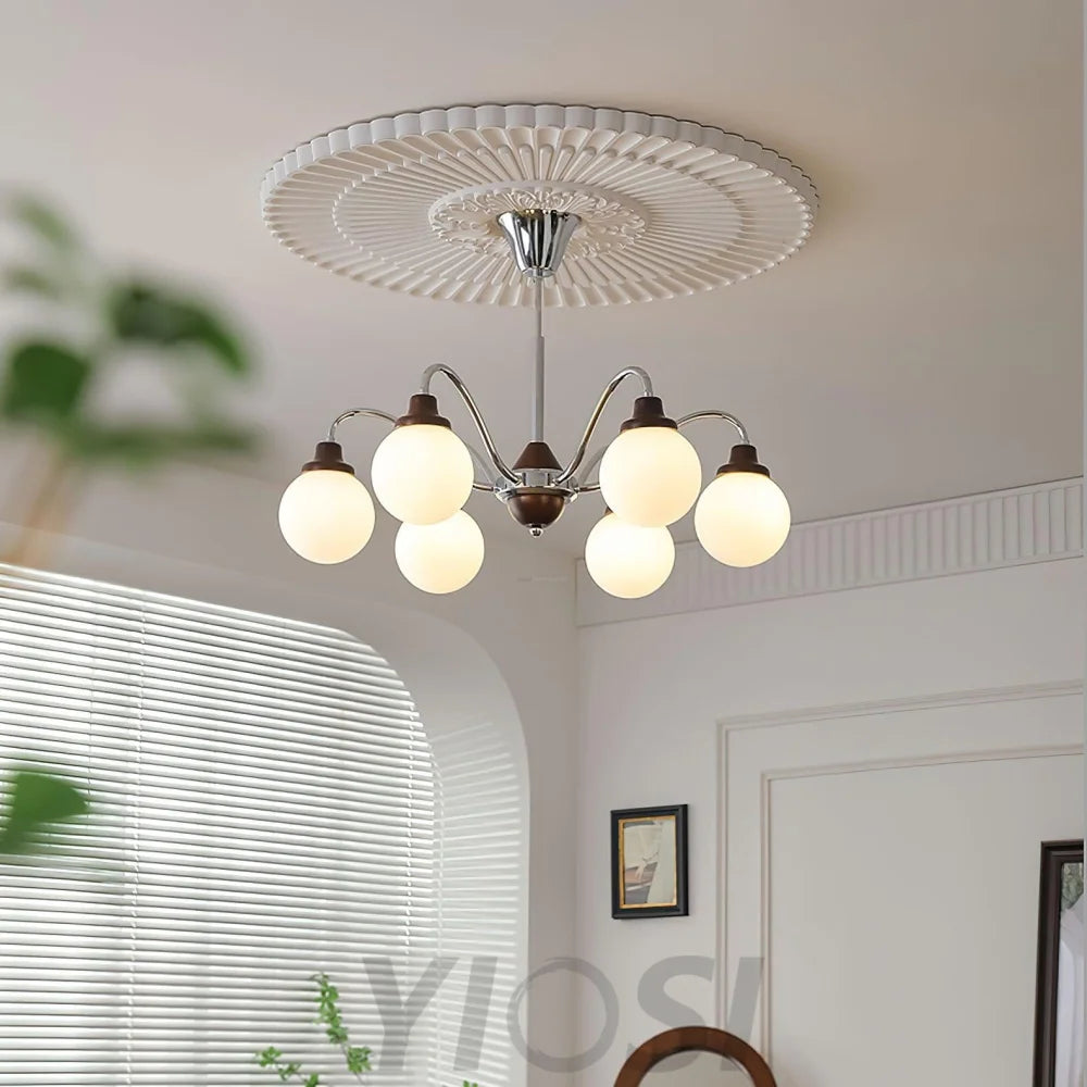 Solid Wood Magic Bean Chandelier with 4/6/8 heads - Bend, Marshmallow Chandelier-1-Yiosilamp