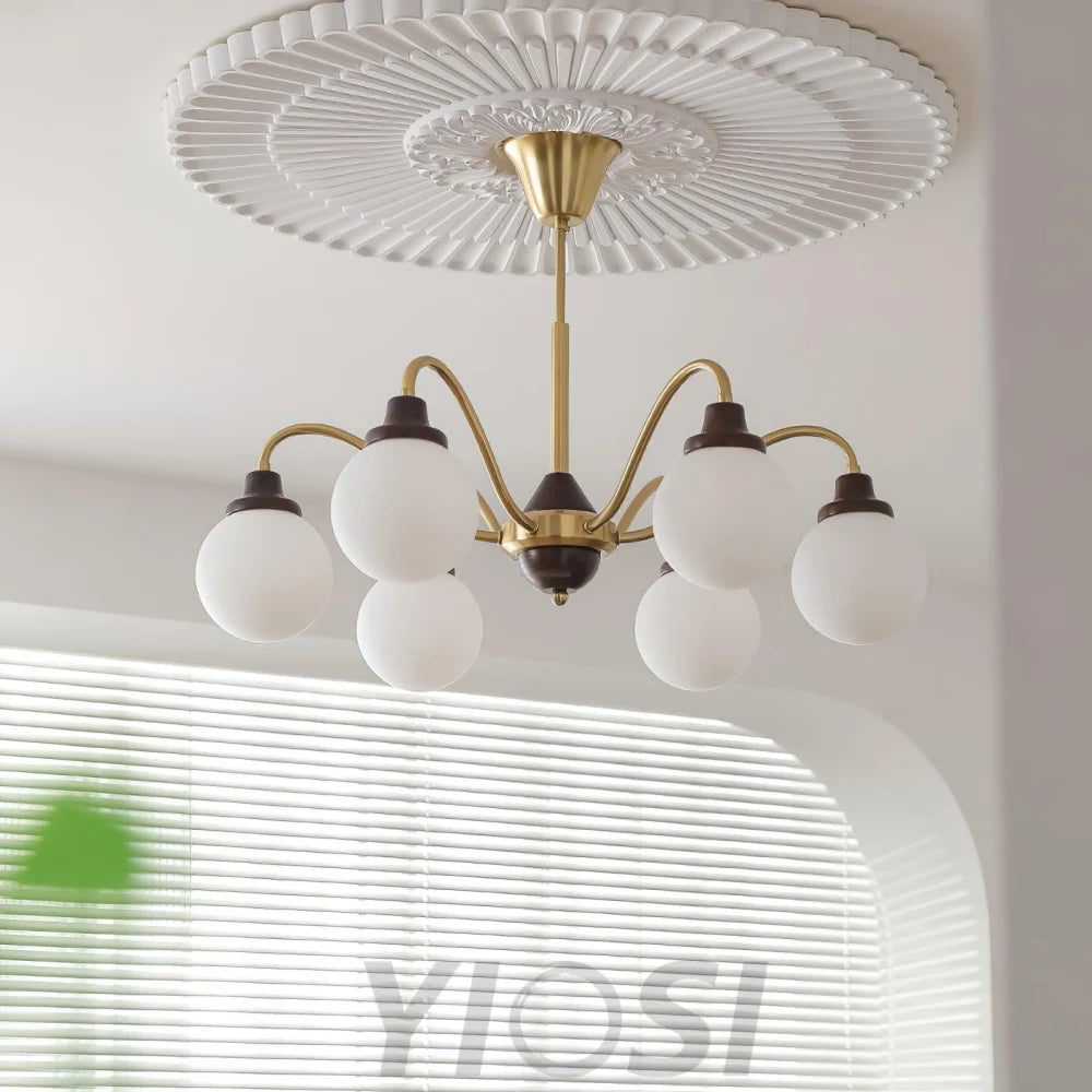 Solid Wood Magic Bean Chandelier with 4/6/8 heads - Bend, Marshmallow Chandelier-1-Yiosilamp