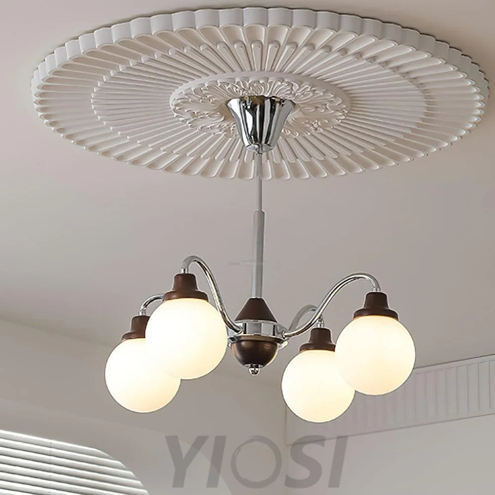 Solid Wood Magic Bean Chandelier with 4/6/8 heads - Bend, Marshmallow Chandelier-1-Yiosilamp