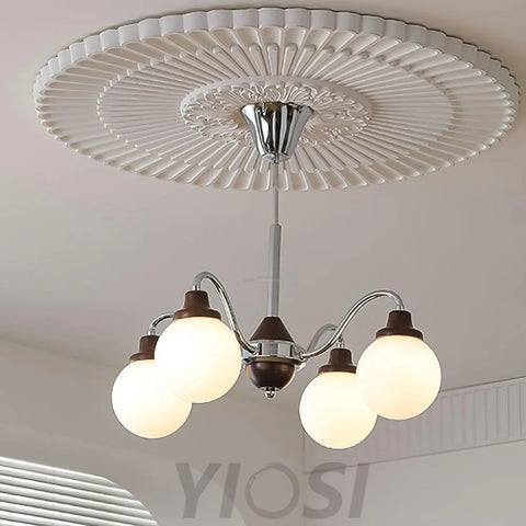 Solid Wood Magic Bean Chandelier with 4/6/8 heads - Bend, Marshmallow Chandelier-1-Yiosilamp