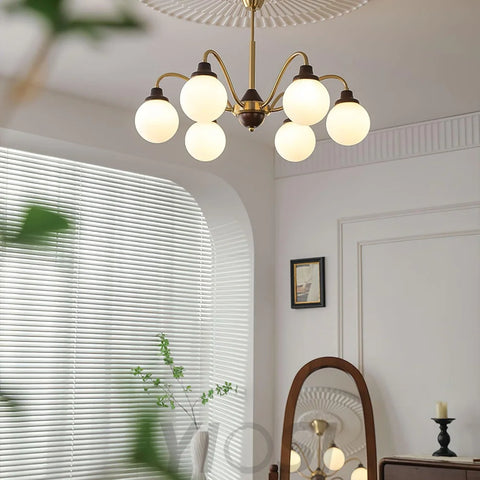 Solid Wood Magic Bean Chandelier with 4/6/8 heads - Bend, Marshmallow Chandelier-1-Yiosilamp