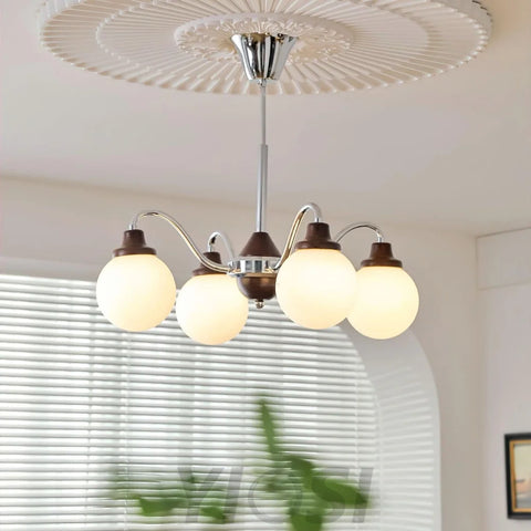 Solid Wood Magic Bean Chandelier with 4/6/8 heads - Bend, Marshmallow Chandelier-1-Yiosilamp