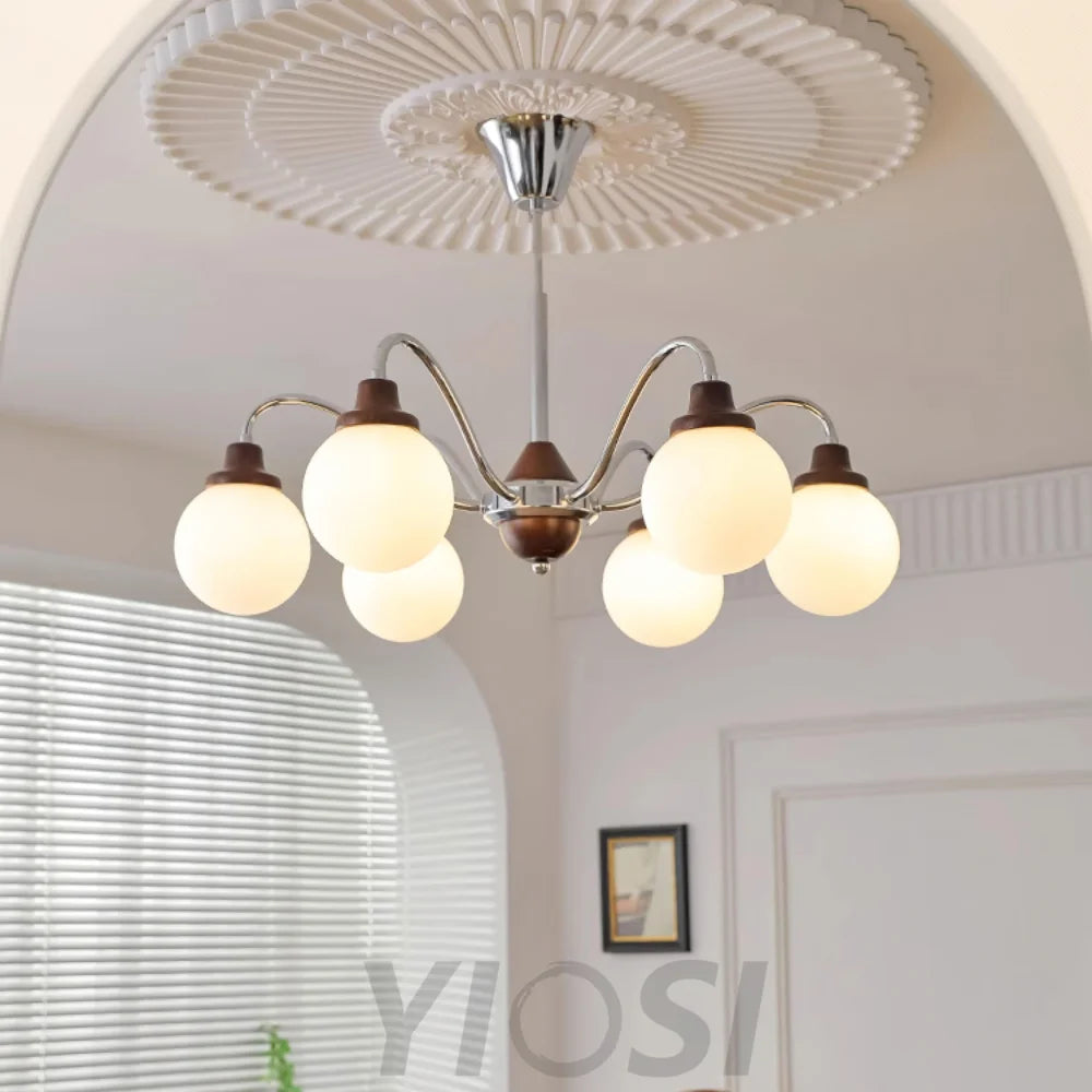 Solid Wood Magic Bean Chandelier with 4/6/8 heads - Bend, Marshmallow Chandelier-1-Yiosilamp