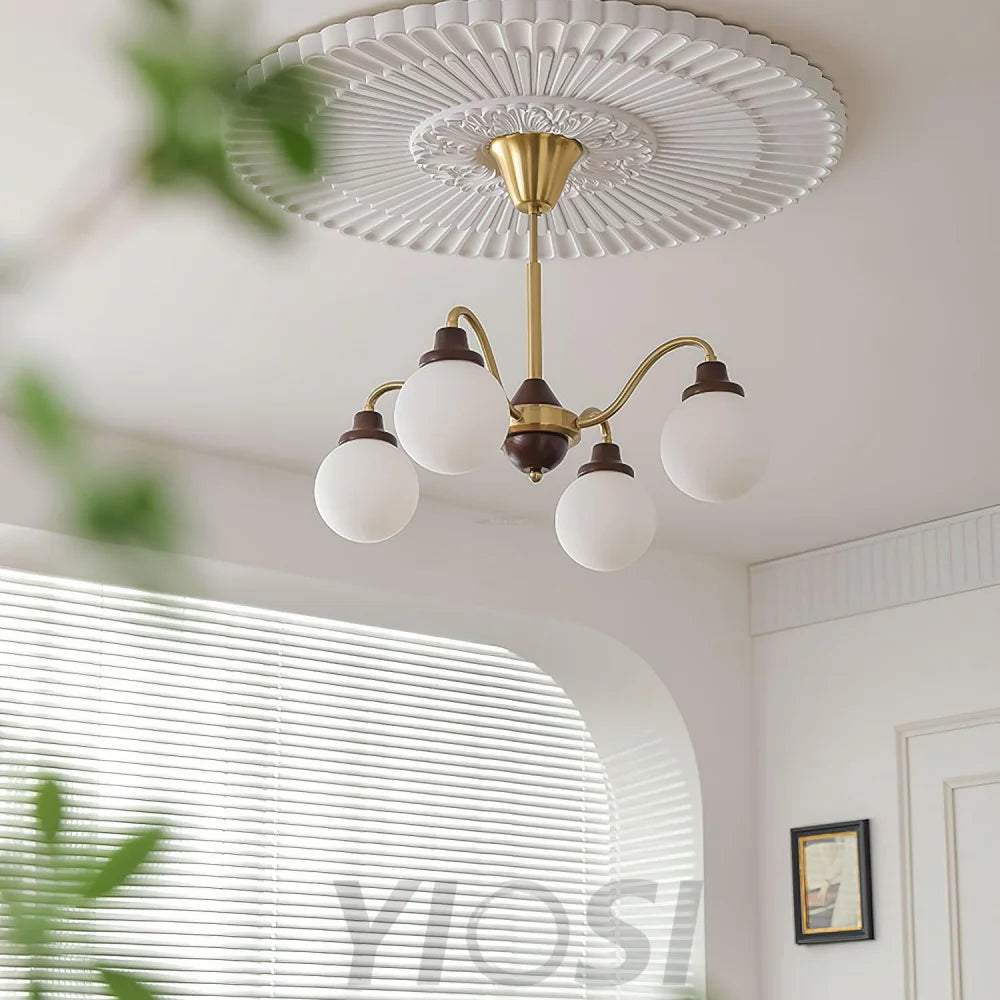 Solid Wood Magic Bean Chandelier with 4/6/8 heads - Bend, Marshmallow Chandelier-1-Yiosilamp