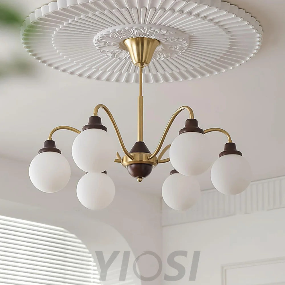 Solid Wood Magic Bean Chandelier with 4/6/8 heads - Bend, Marshmallow Chandelier-1-Yiosilamp