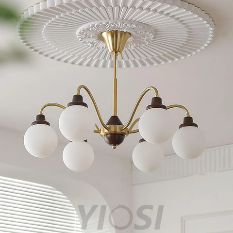 Solid Wood Magic Bean Chandelier with 4/6/8 heads - Bend, Marshmallow Chandelier-1-Yiosilamp