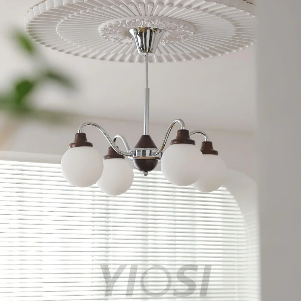 Solid Wood Magic Bean Chandelier with 4/6/8 heads - Bend, Marshmallow Chandelier-1-Yiosilamp