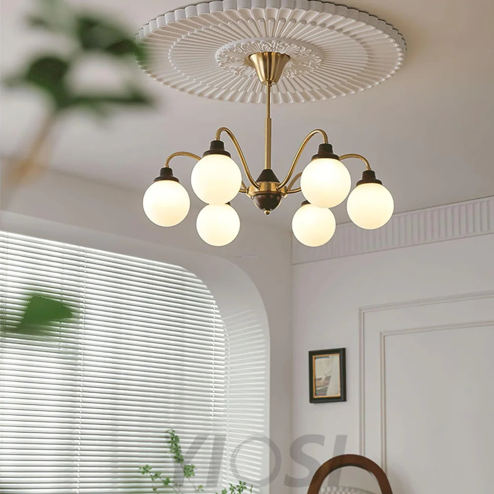 Solid Wood Magic Bean Chandelier with 4/6/8 heads - Bend, Marshmallow Chandelier-1-Yiosilamp
