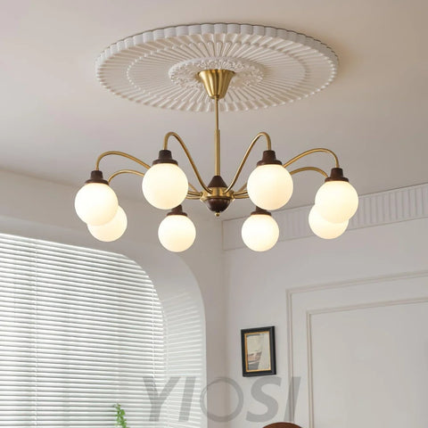 Solid Wood Magic Bean Chandelier with 4/6/8 heads - Bend, Marshmallow Chandelier-1-Yiosilamp