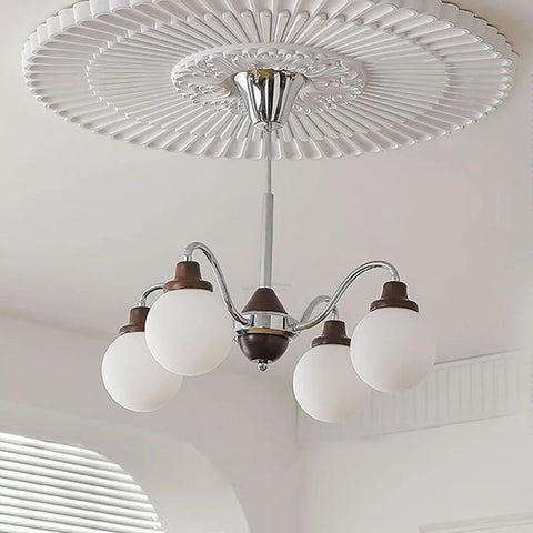 Solid Wood Magic Bean Chandelier with 4/6/8 heads - Bend, Marshmallow Chandelier-1-Yiosilamp