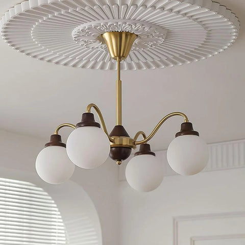Solid Wood Magic Bean Chandelier with 4/6/8 heads - Bend, Marshmallow Chandelier-1-Yiosilamp