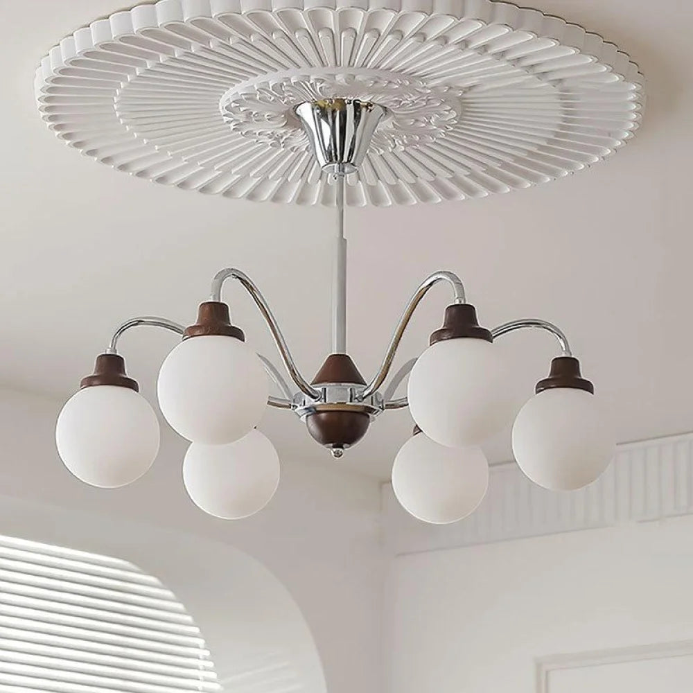 Solid Wood Magic Bean Chandelier with 4/6/8 heads - Bend, Marshmallow Chandelier-1-Yiosilamp