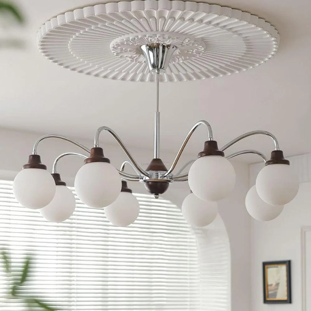Solid Wood Magic Bean Chandelier with 4/6/8 heads - Bend, Marshmallow Chandelier-1-Yiosilamp