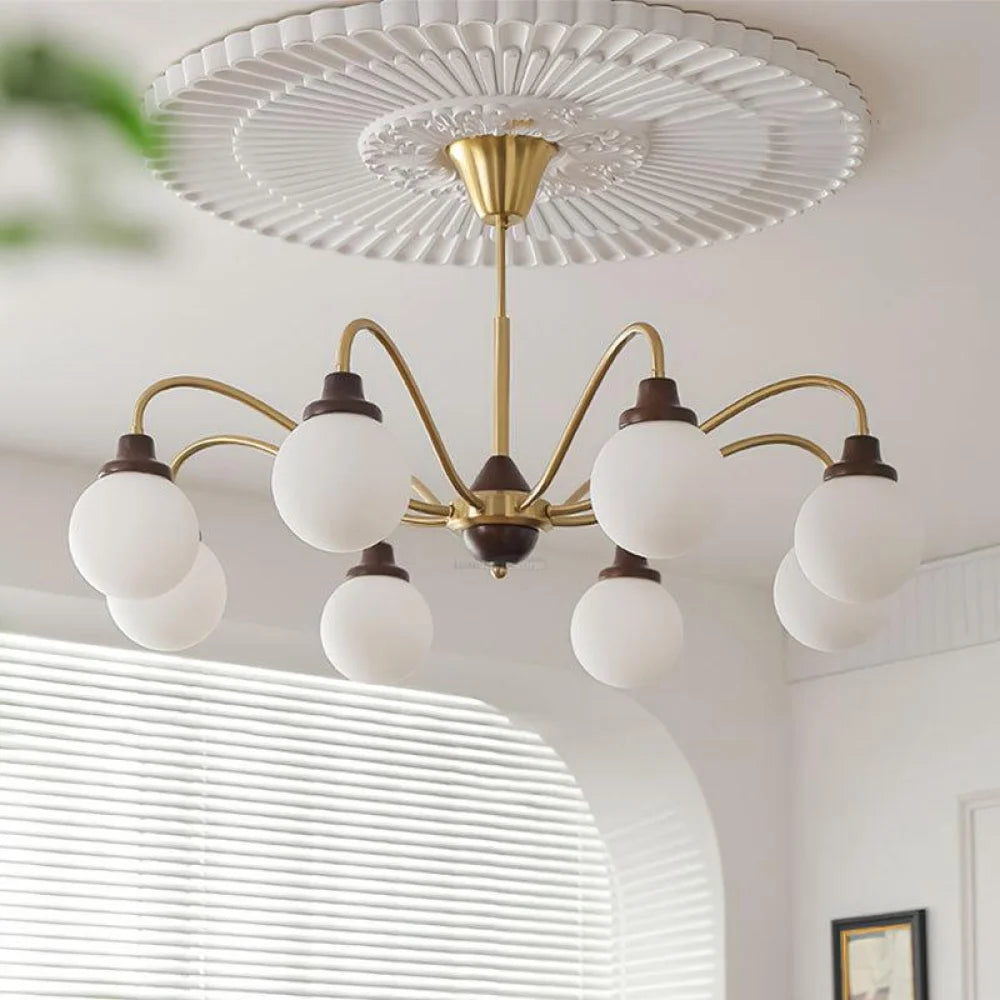 Solid Wood Magic Bean Chandelier with 4/6/8 heads - Bend, Marshmallow Chandelier-1-Yiosilamp