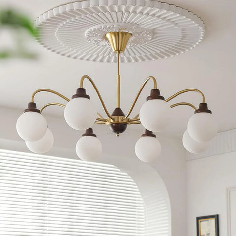 Solid Wood Magic Bean Chandelier with 4/6/8 heads - Bend, Marshmallow Chandelier-1-Yiosilamp