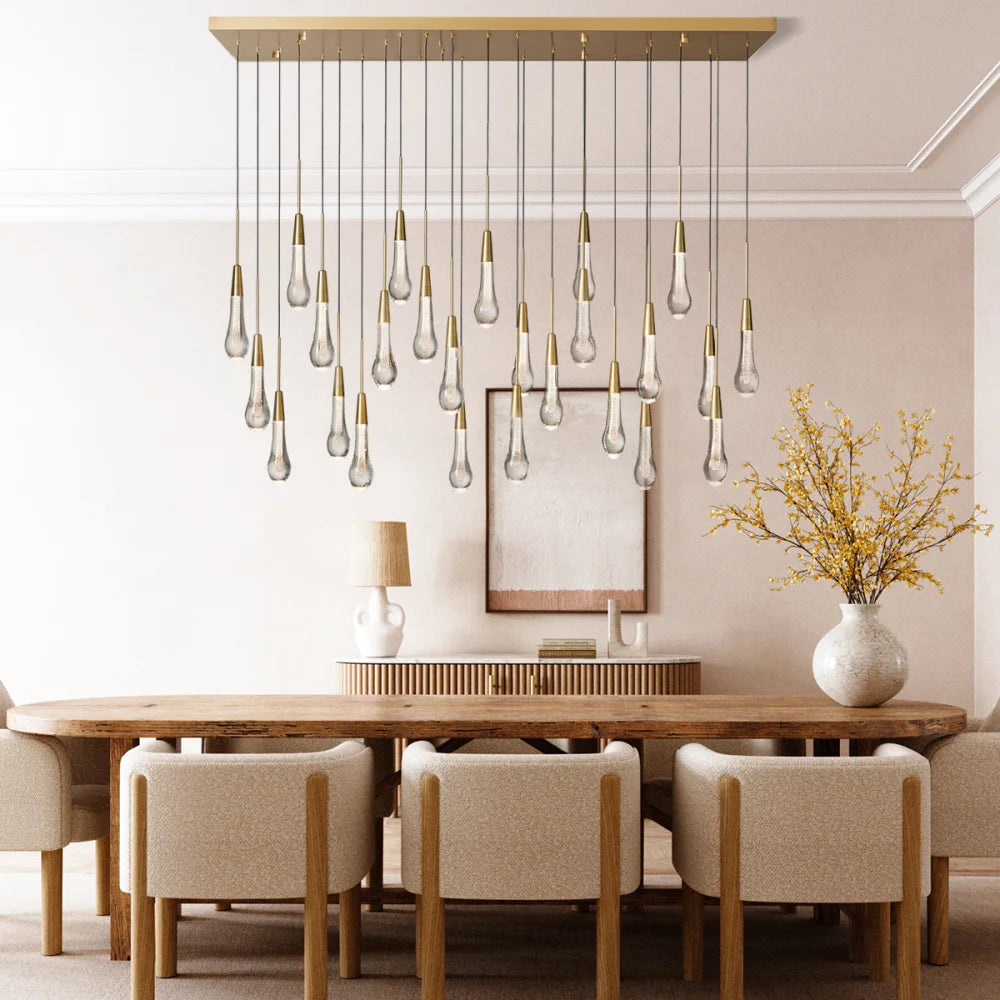 Solitaire Linear Chandelier 37’’50’’70’’87’’120’’ 50’’W / Brass Chandelier