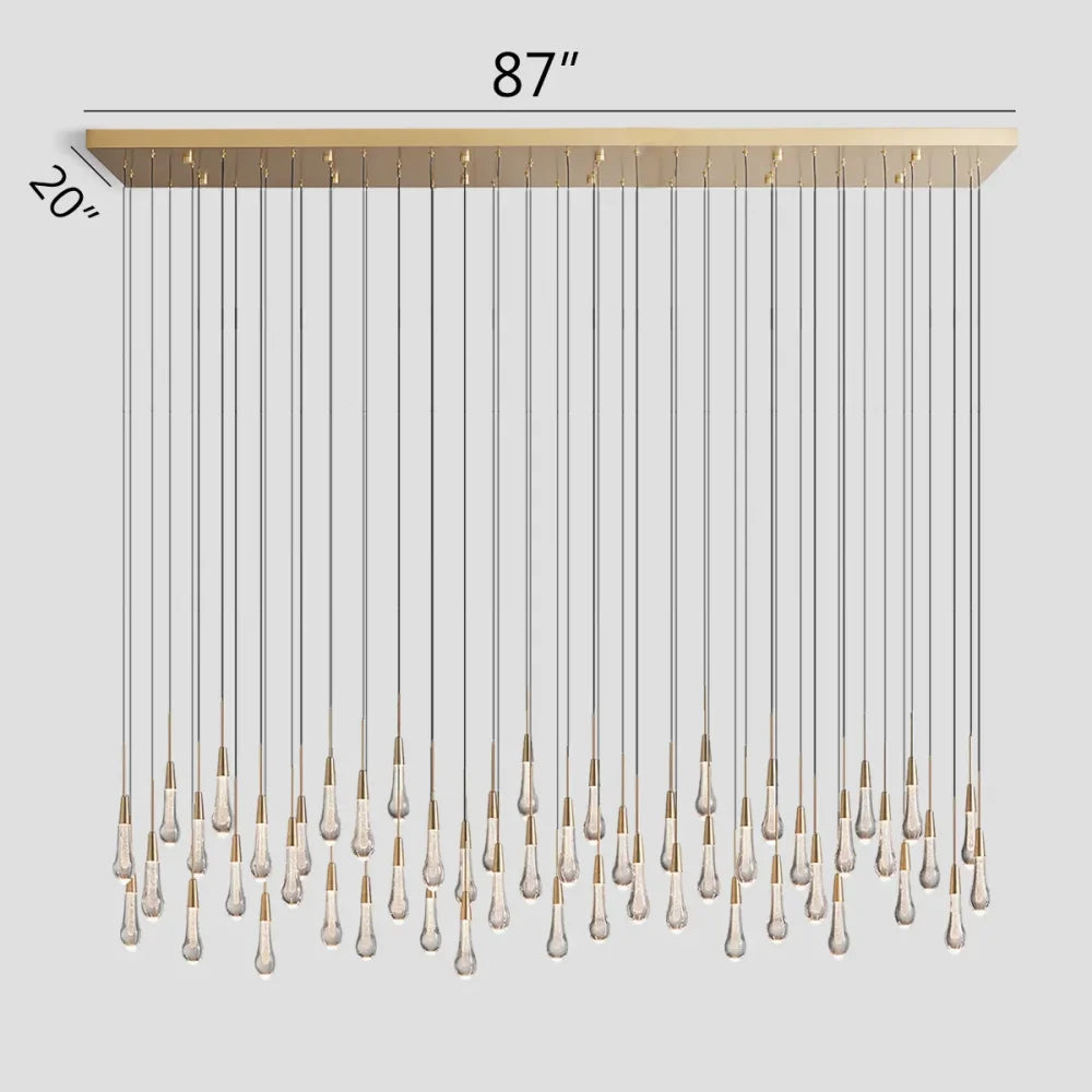 Solitaire Linear Chandelier 37’’50’’70’’87’’120’’ 87’’W / Brass Chandelier