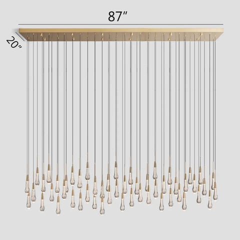 Solitaire Linear Chandelier 37’’50’’70’’87’’120’’ 87’’W / Brass Chandelier