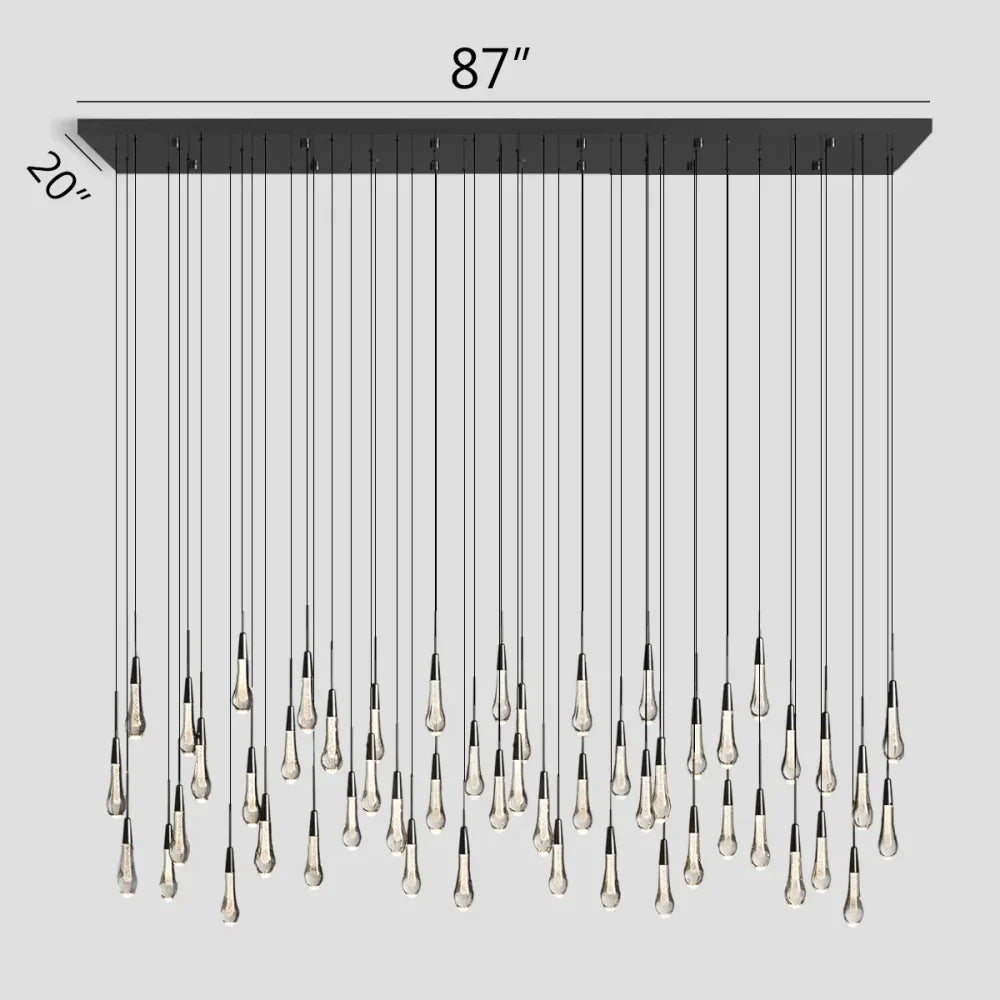 Solitaire Linear Chandelier 37’’50’’70’’87’’120’’ 87’’W / Bronze Chandelier