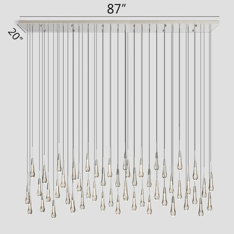 Solitaire Linear Chandelier 37’’50’’70’’87’’120’’ 87’’W / Nickel Chandelier