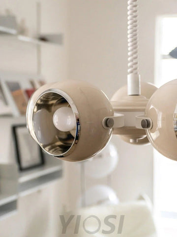 Space Age Pendant Lamp ∅ 17.7″ - Bend, Marshmallow Chandelier-1-Yiosilamp