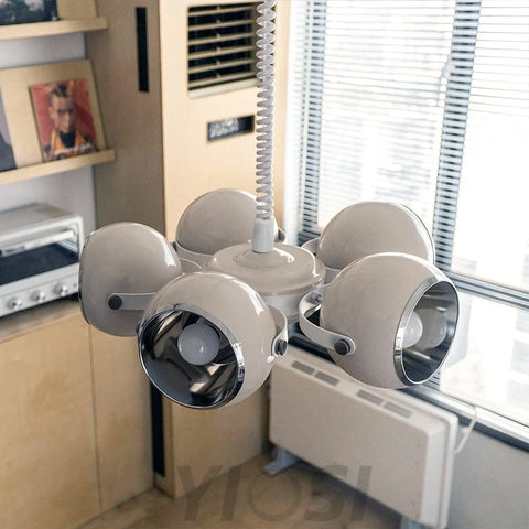 Space Age Pendant Lamp ∅ 17.7″ - Bend, Marshmallow Chandelier-1-Yiosilamp