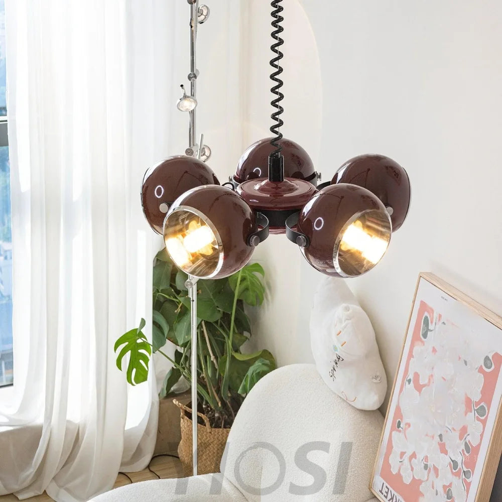 Space Age Pendant Lamp ∅ 17.7″ - Bend, Marshmallow Chandelier-1-Yiosilamp